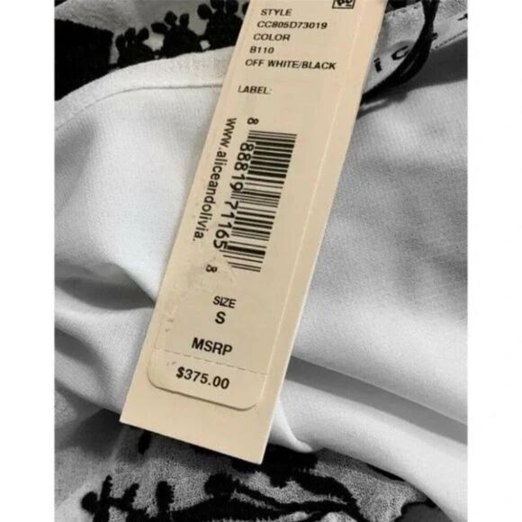 Alice Olivia Cold Shoulder Blouse Womens S Petite Holden Draped Off Shoulder NWT - Picture 10 of 11